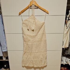 Old Navy Cream Crochet Midi Dress